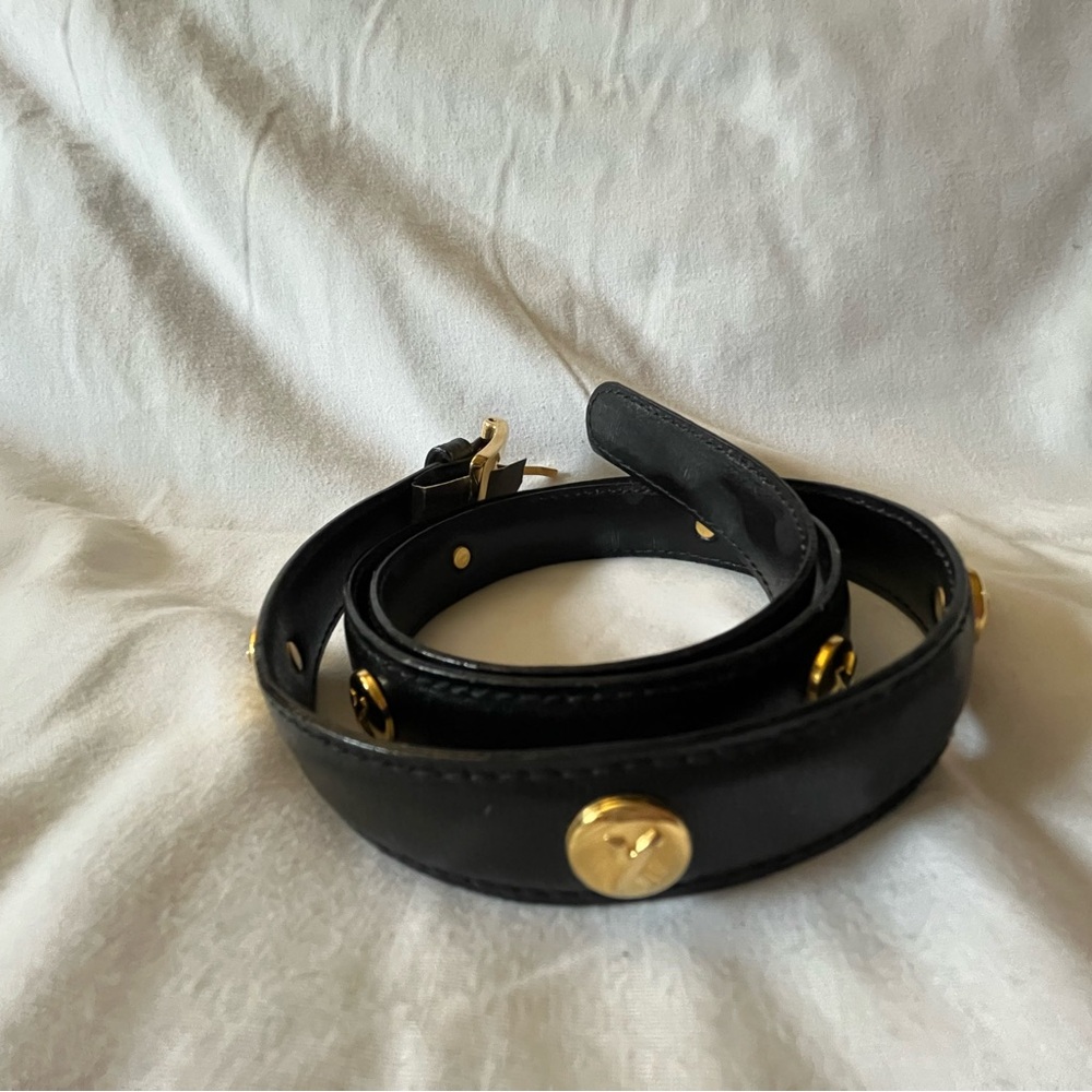 Vintage Paloma Picasso Black Belt with Gold Details